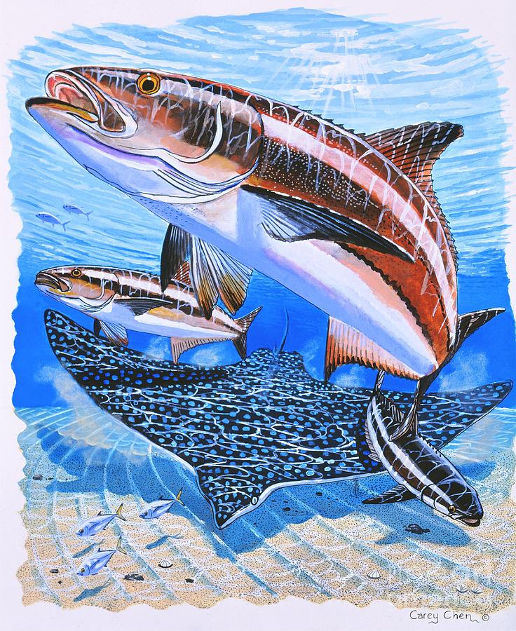 Cobia On Rays Painting