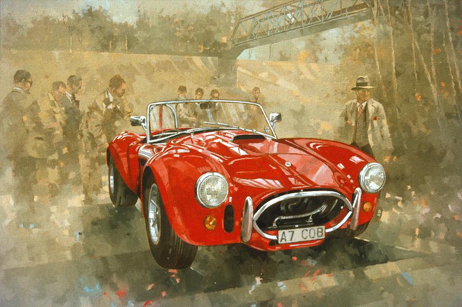 Cobra At Brooklands Painting by Peter Miller