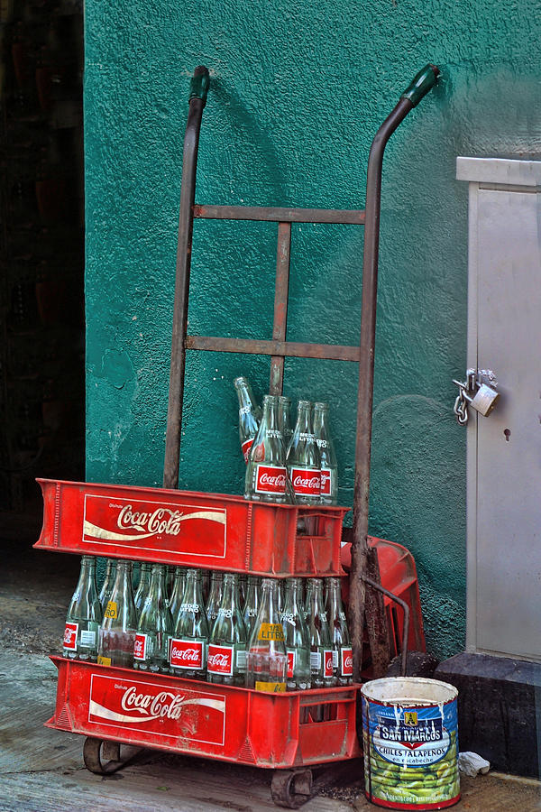 Bottle Photograph - Coca Cola Cart and Bottles by Linda Phelps