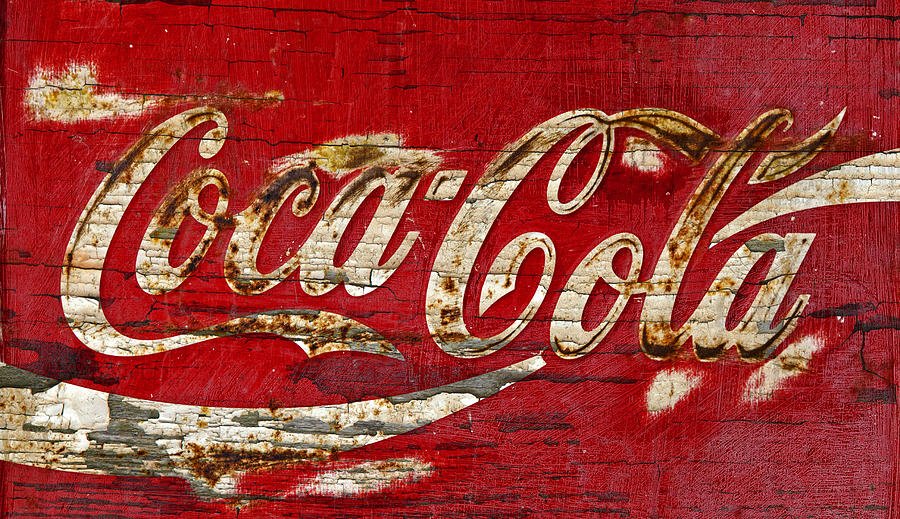 Coca Cola Photograph - Coca Cola Sign Cracked Paint by John Stephens Coca Cola Photograph - Coca Cola Sign Cracked Paint by John Stephens