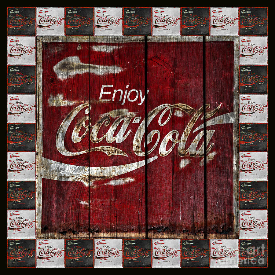 Coca Cola Sign With Little Cokes Border Photograph