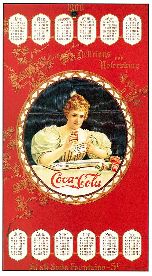 Vintage Photograph - Coca - Cola Vintage Poster Calendar by Gianfranco Weiss