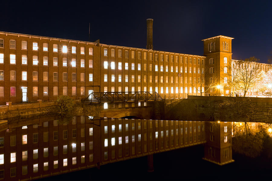 Cocheco Mill Reflection Photograph by Jeff Sinon