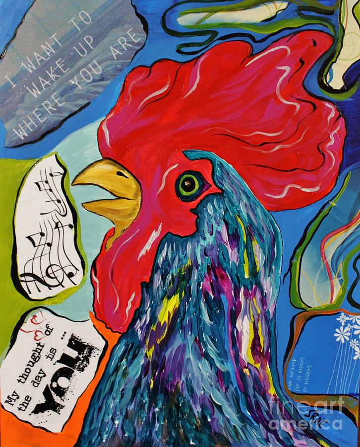 Cock-A-Doodle-Do Mixed Media by Janice Pariza