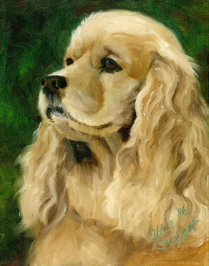 Cocker Spaniel Dog Painting by Alice Leggett