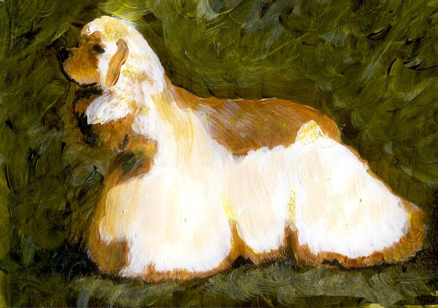 Cocker Spaniel Dog Portrait Painting by Olde Time  Mercantile