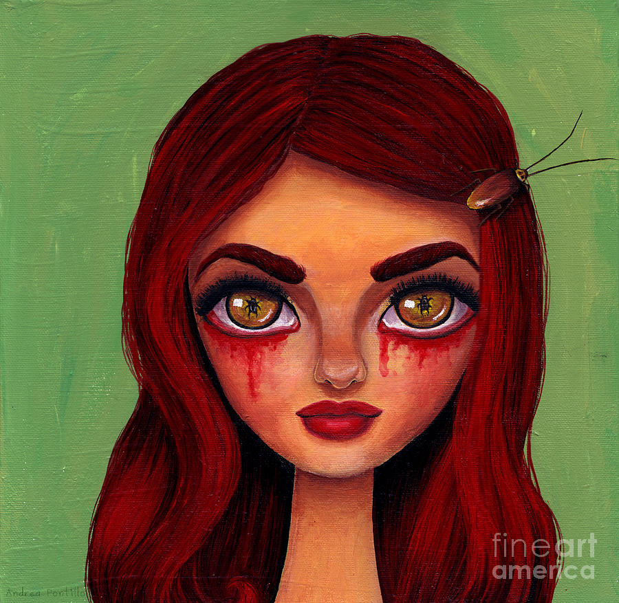 Redhead Painting - Cockroach redhead acrylic paintings by Andrea Pontillo