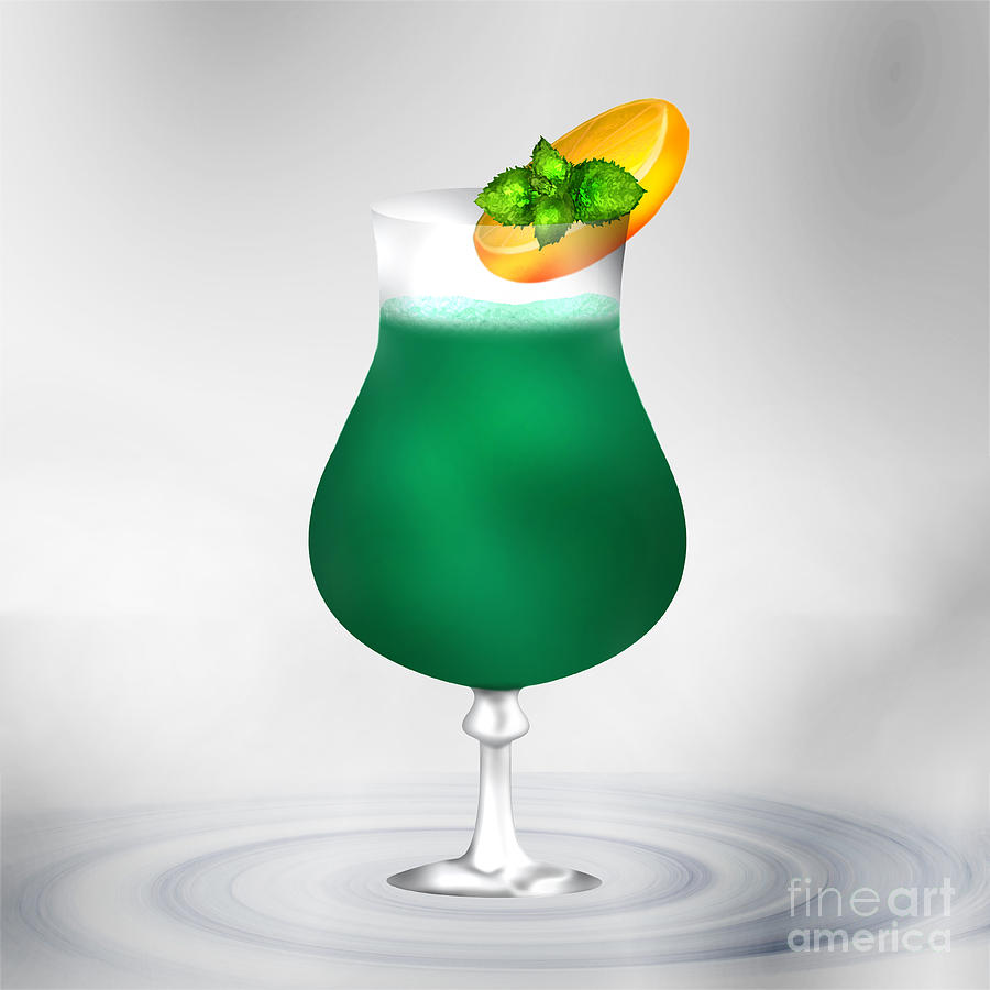 Cocktail Mint Green Digital Art by Gina Koch