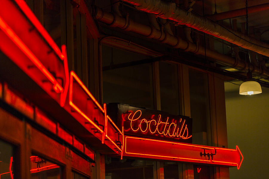 Cocktails In Neon Photograph