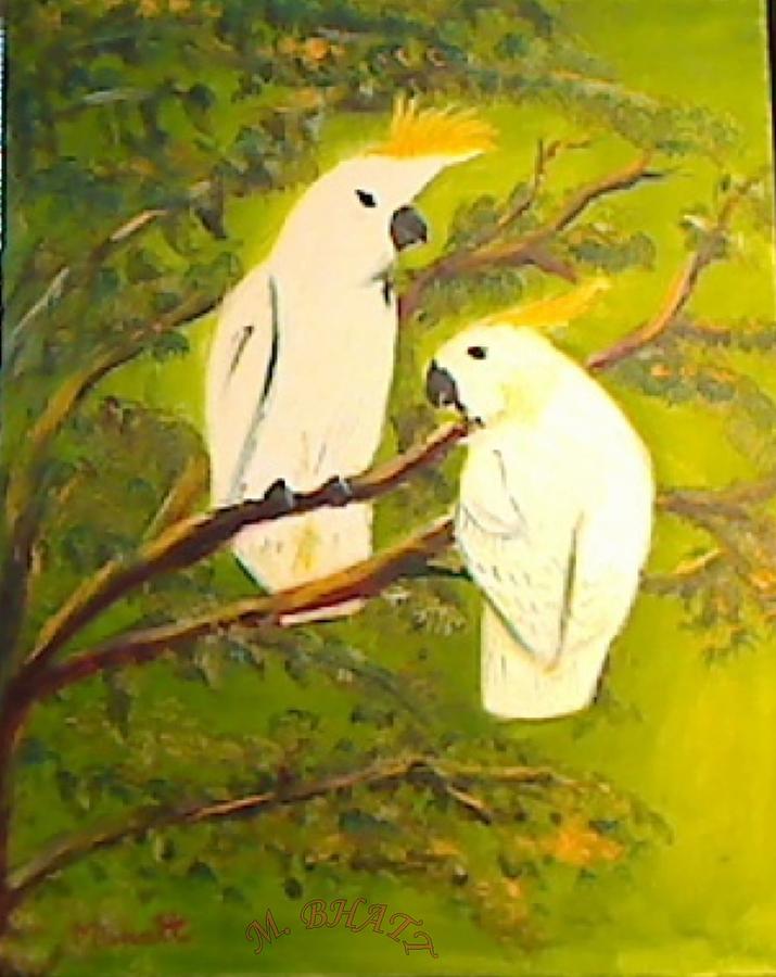 Love Birds Painting - Cockutooes by M Bhatt