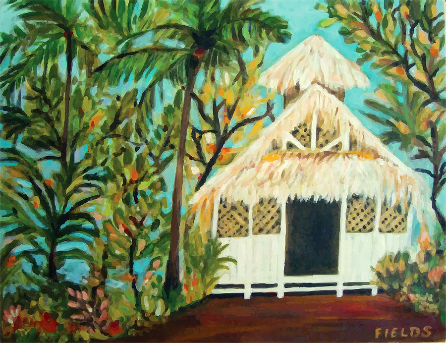 Beach Digital Art - Coco Palms Wedding Chapel Kauai Hawaii  by Karen Fields