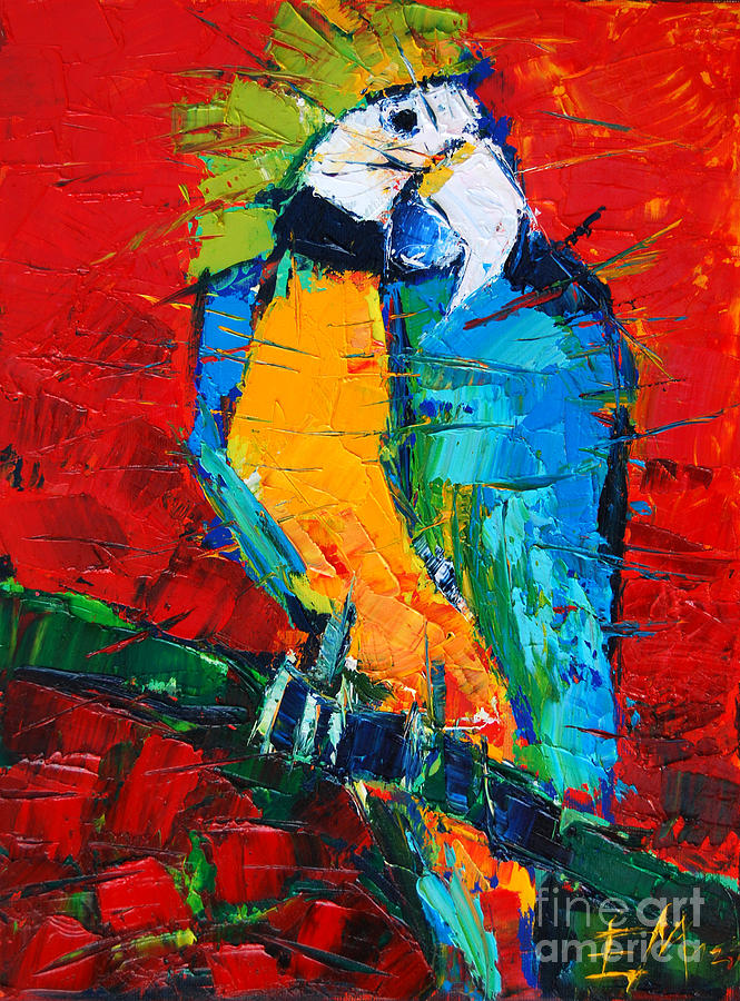 Coco The Talkative Parrot Painting by Mona Edulesco