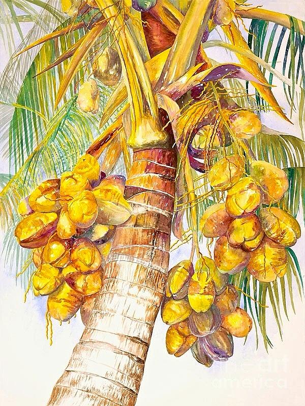 Coconut Palm Painting by AnnaJo Vahle