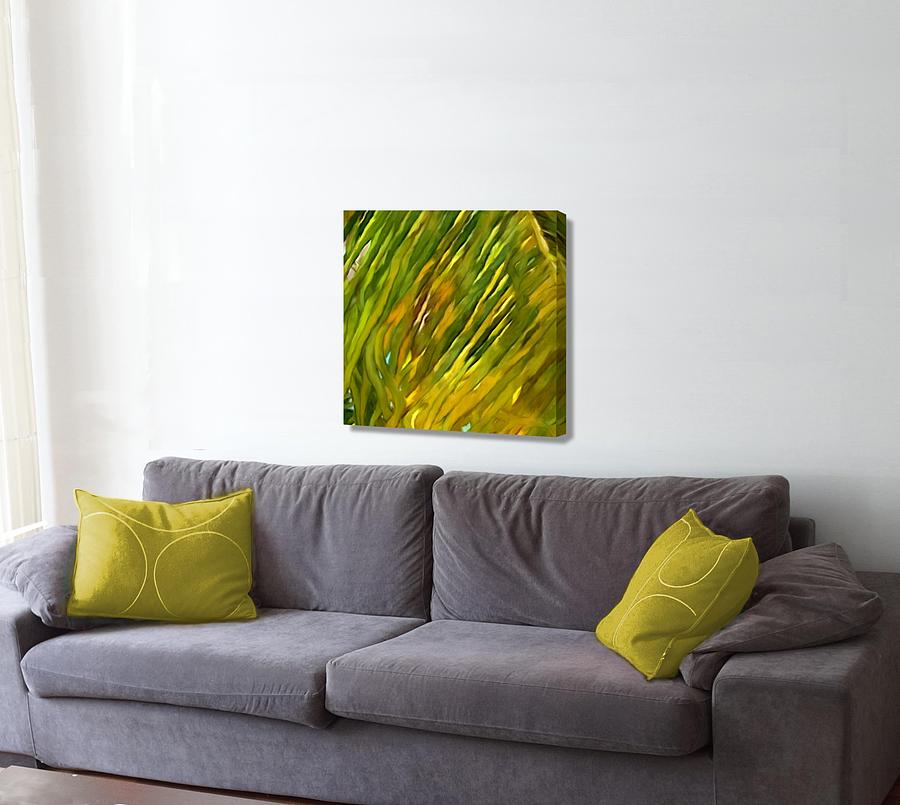 Coconut Palm Frond on the wall Digital Art by Stephen Jorgensen