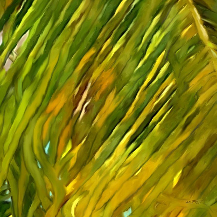 Coconut Palm Frond Painting by Stephen Jorgensen