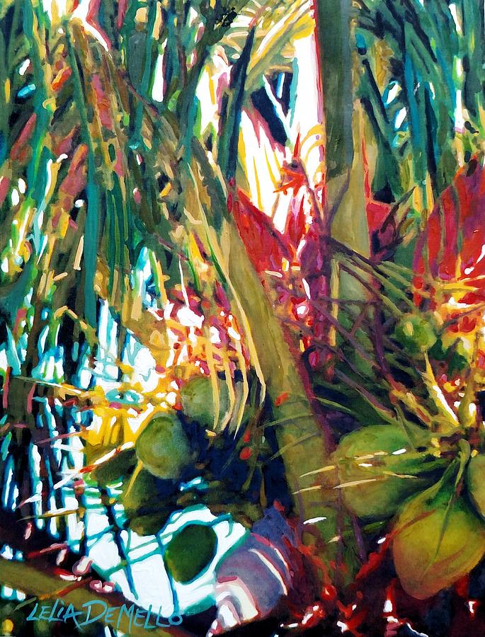 Coconut Tree Painting by Lelia DeMello