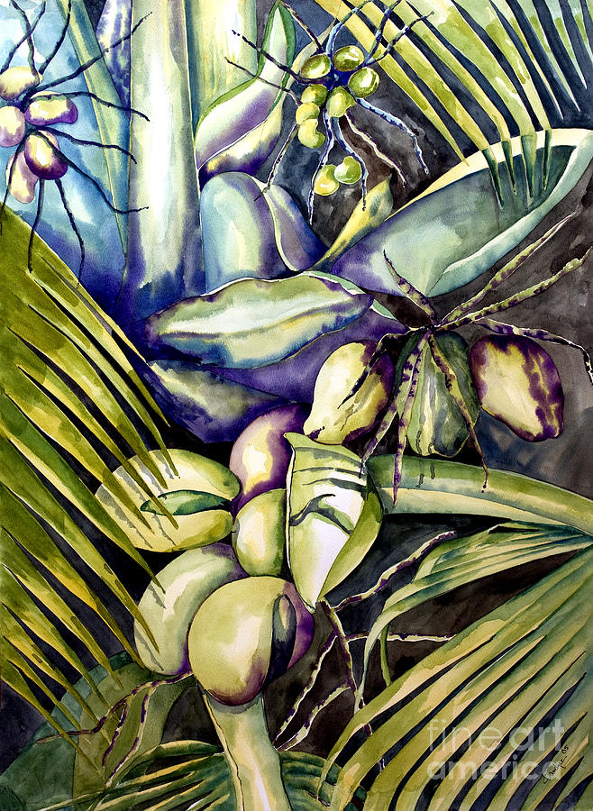 Coconuts Painting by Kandyce Waltensperger