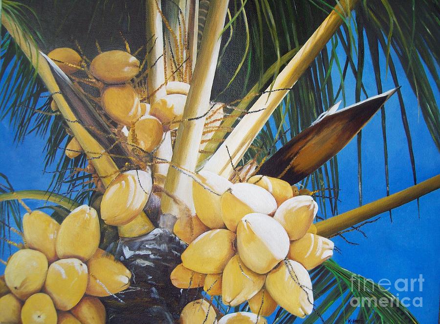 Tree Painting - Coconuts by Kenneth Harris
