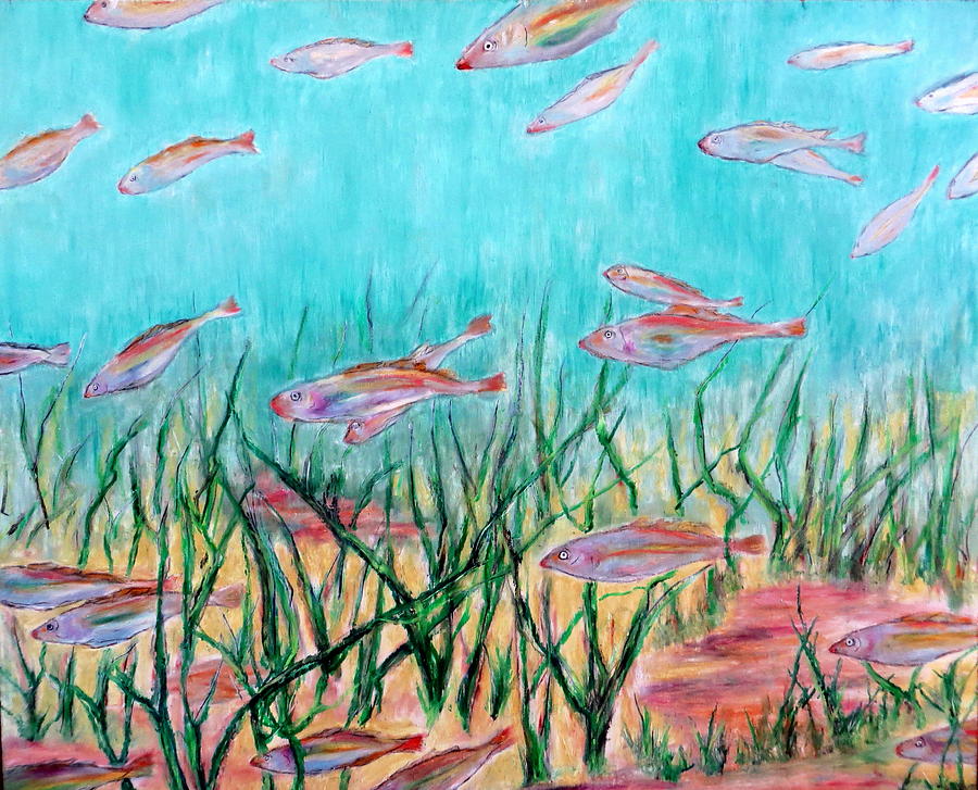Cod In The Grass Pastel by Daniel Dubinsky