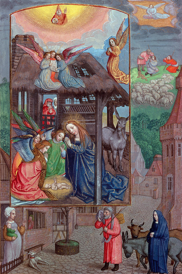 Madonna Photograph - Codex Ser Nov 2844 Birth Of Christ, From The Rothschild Prayer Book Vellum by Flemish School