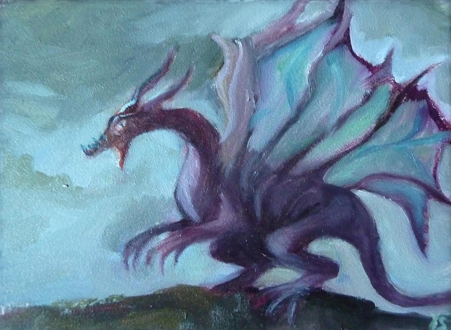 Cody the Dragon Painting by Jessmyne Stephenson
