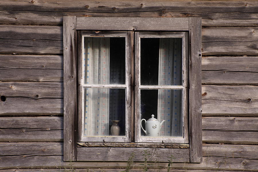 Coffe pot in a cabin window - available for licensing Photograph by Ulrich Kunst And Bettina Scheidulin