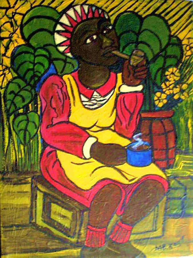 Coffee And A Smoke Painting by Kalikata MBula Coffee And A Smoke Painting by Kalikata MBula