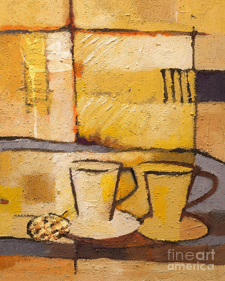 Coffee Painting - Coffee and Bisquit by Lutz Baar