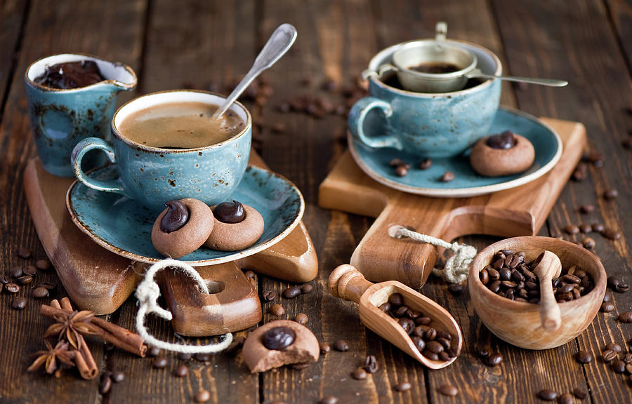 Coffee And Chocolate Cookies Photograph by Verdina Anna