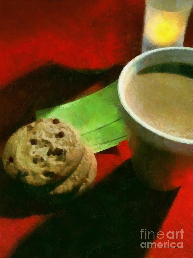 Cookie Painting - Coffee and Cookies at the Cafe by RC DeWinter