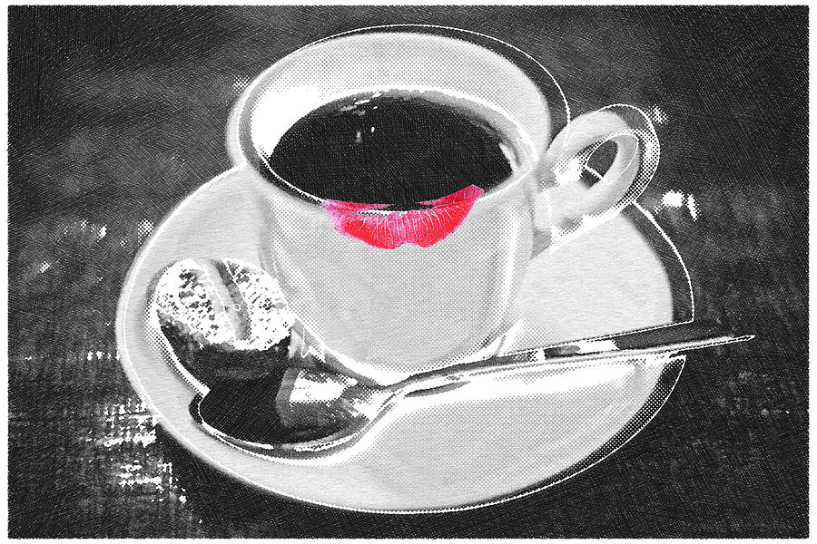 Coffee and Lipstick Painting by Tony Rubino