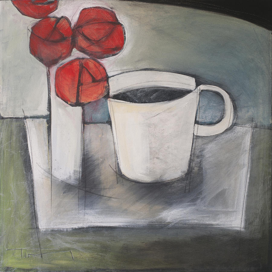 Coffee And Roses Painting by Tim Nyberg