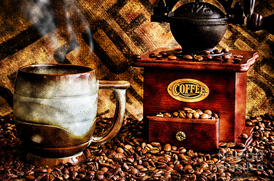 Coffee Beans and Grinder Closeup Photograph by Danny Hooks