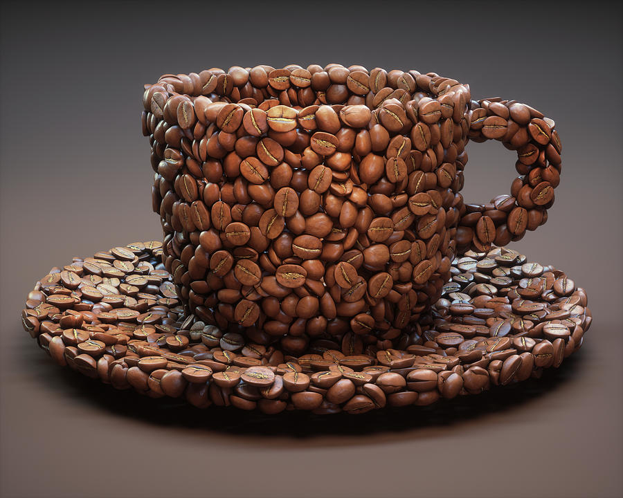 Coffee Beans In Shape Of Coffee Cup Photograph by Ktsdesign/science Photo Library