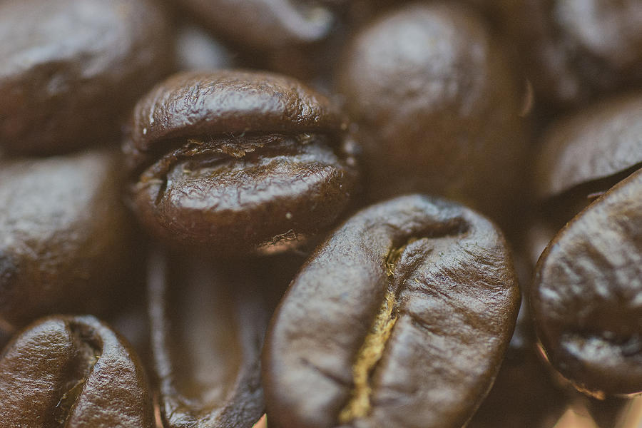 Coffee Bean Photograph - Coffee Beans Macro 2 by David Haskett II
