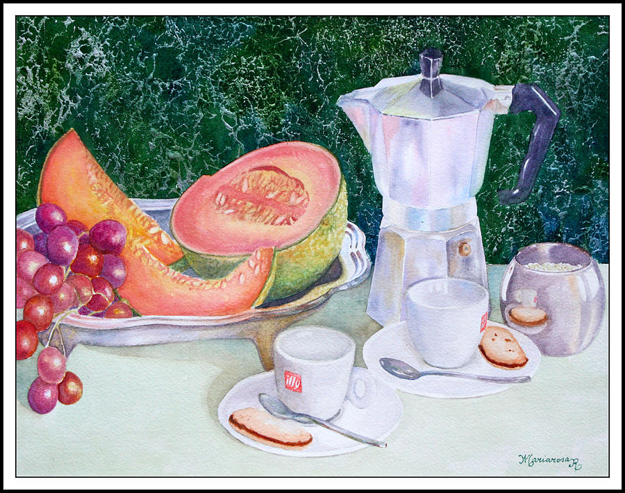 Coffee Break Painting by Mariarosa Rockefeller