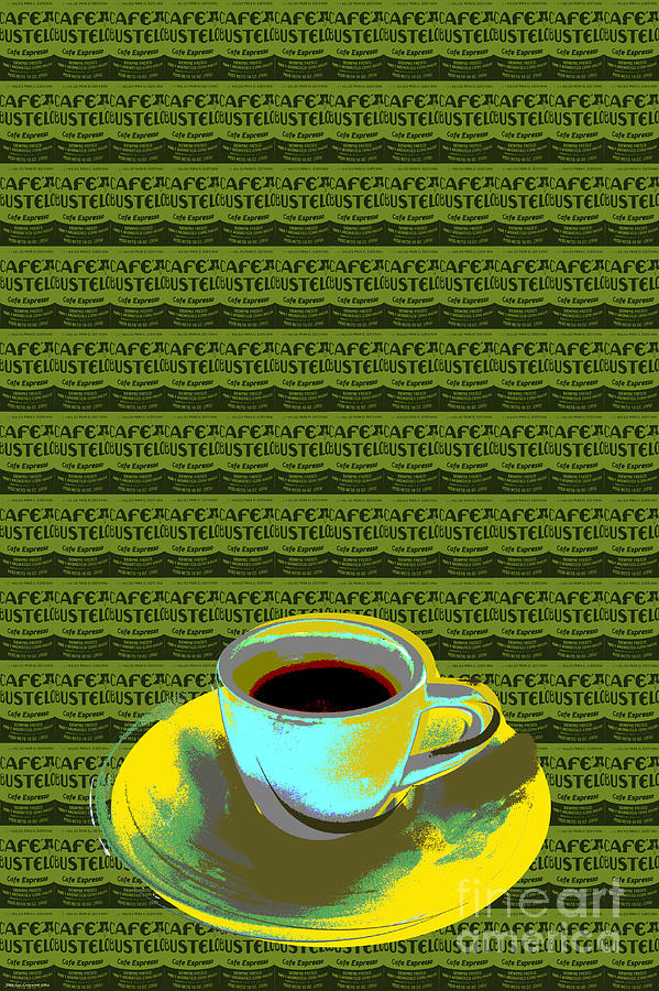 Coffee cup Pop Art Digital Art by Jean luc Comperat