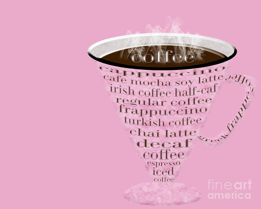 Coffee Digital Art - Coffee Cup The Jetsons Pink  by Andee Design
