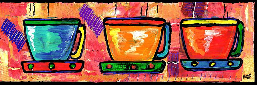 Coffee Cups Horizontal Painting by Dale Moses