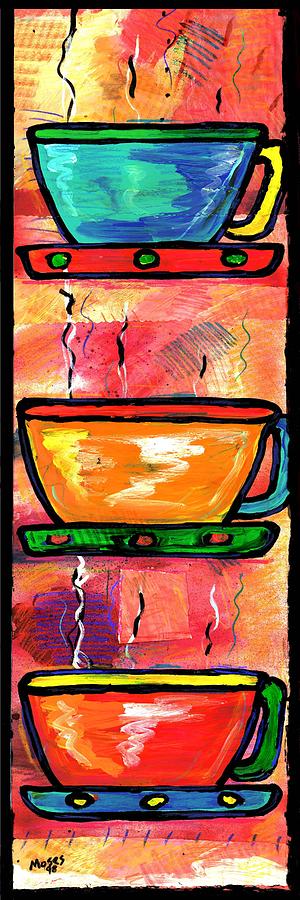 Coffee Cups Vertical Painting by Dale Moses