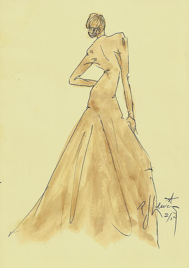Coffee Dress Drawing by PJ Lewis