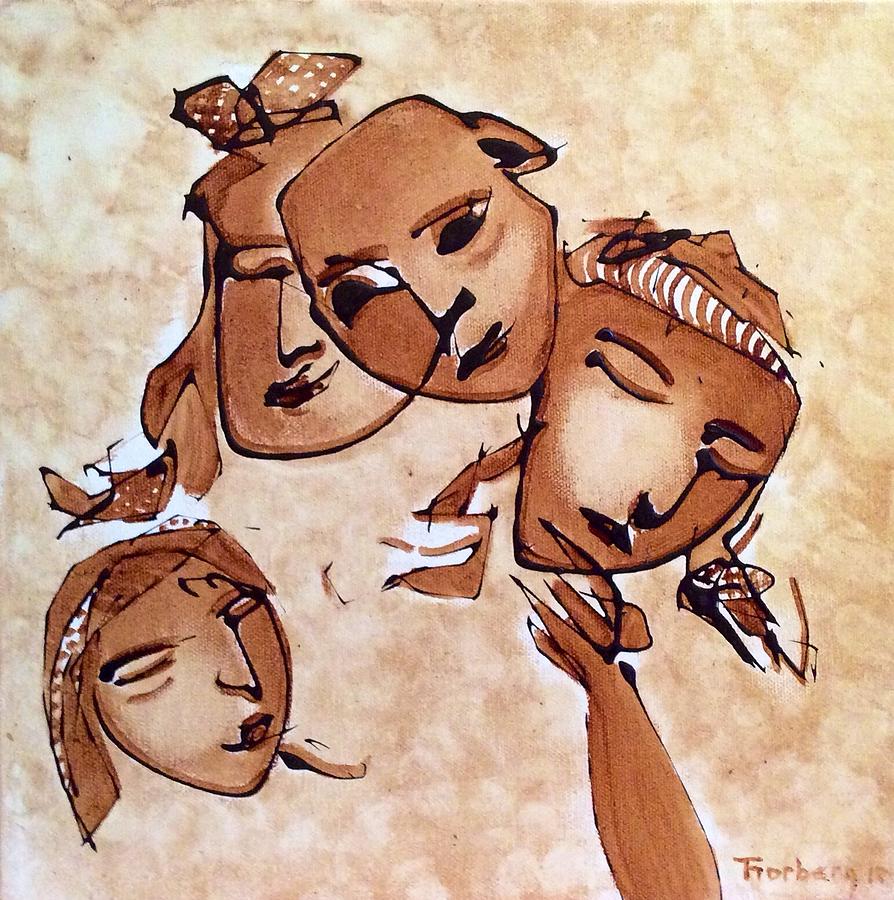 Coffee Painting - Coffee Family At Peace by Bergur Thorberg