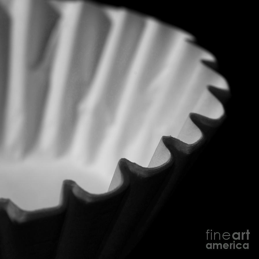 Coffee Filters - black and white Photograph by Art Whitton
