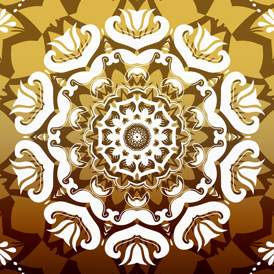 Planet Digital Art - Coffee Flowers 10 Calypso Ornate Medallion by Angelina Tamez