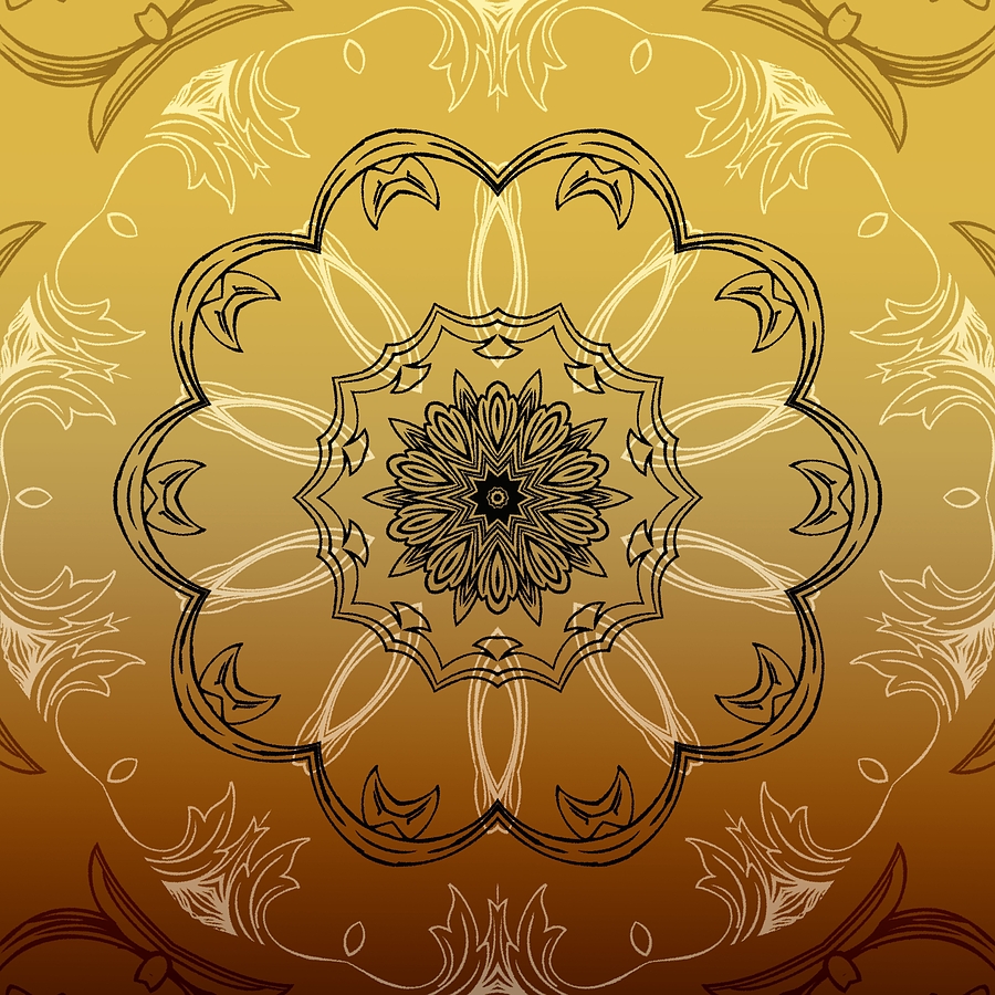 Flower Digital Art - Coffee Flowers 3 Ornate Medallion Calypso by Angelina Tamez