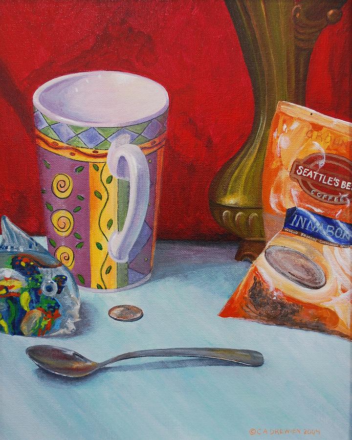 Coffee for a Quarter Painting by Celeste Drewien
