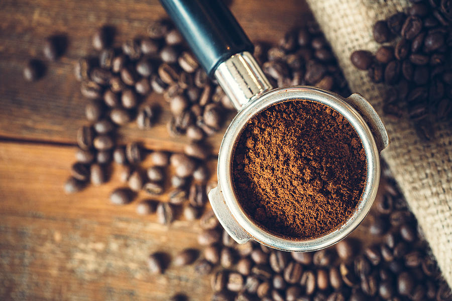Coffee Ground in Portafilter for Espresso Photograph by RyanJLane