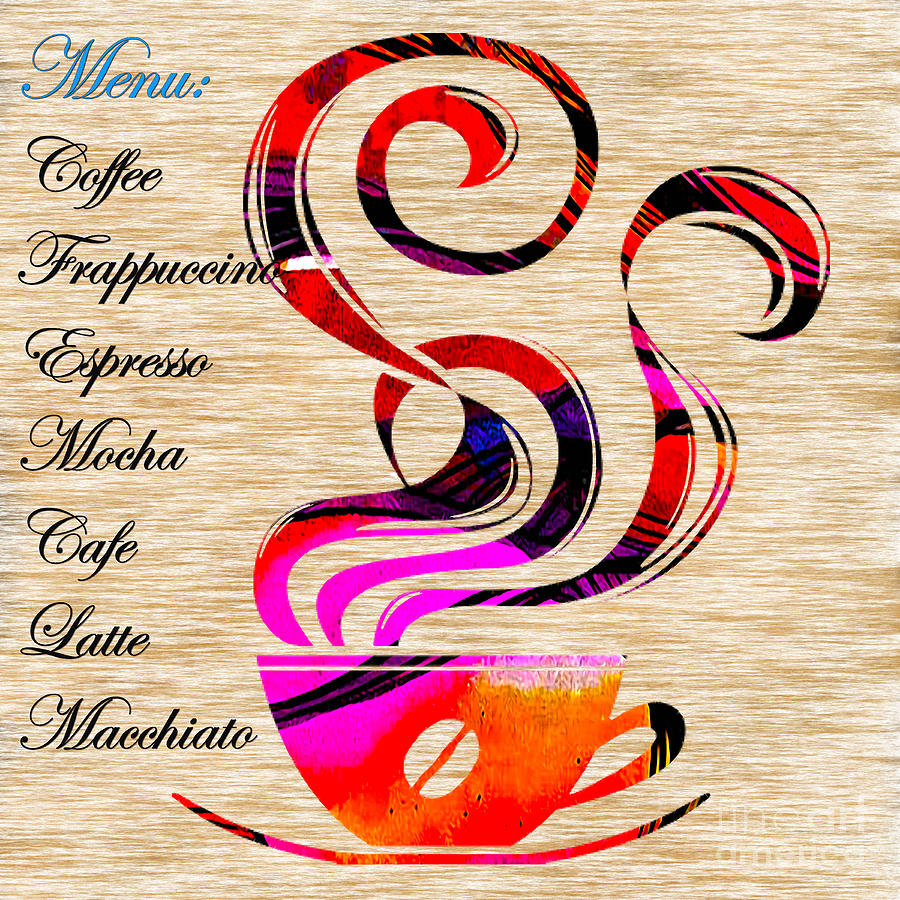 Coffee House Menu Mixed Media by Marvin Blaine
