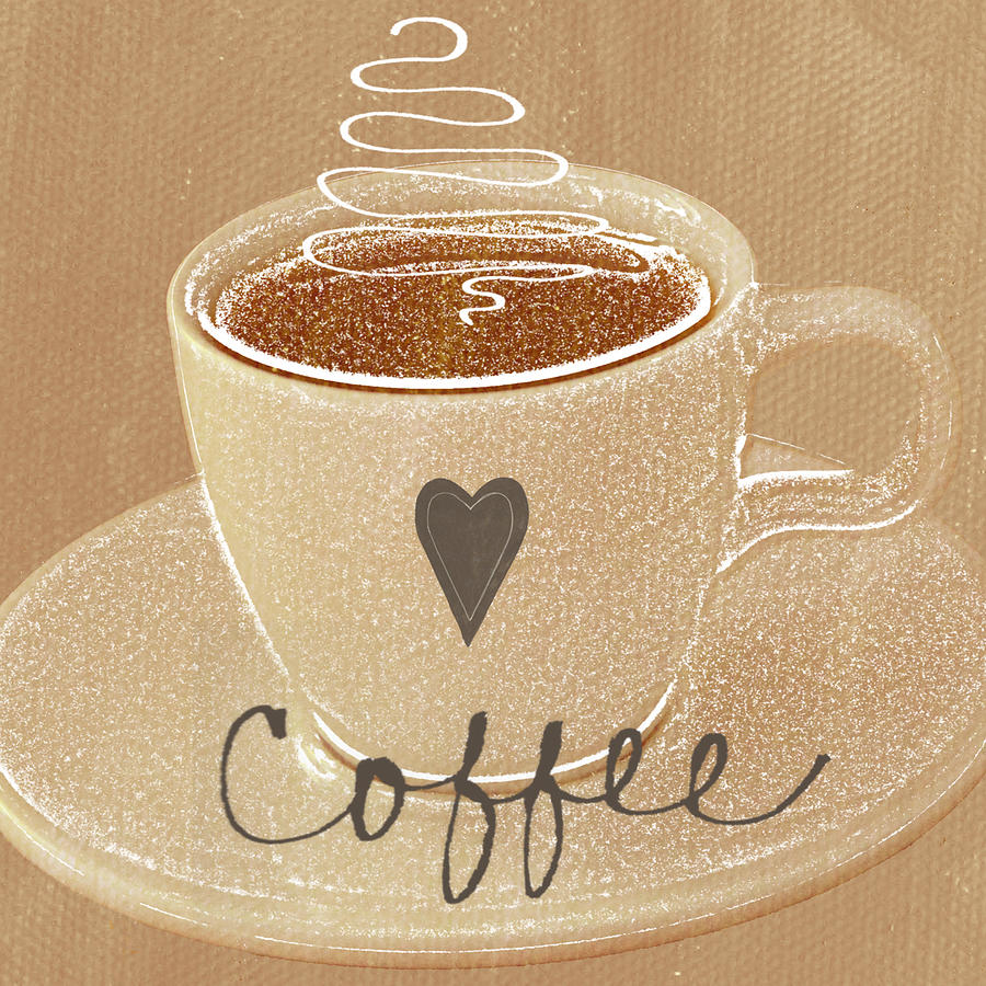 Coffee Painting - Coffee Love in Mocha by Linda Woods