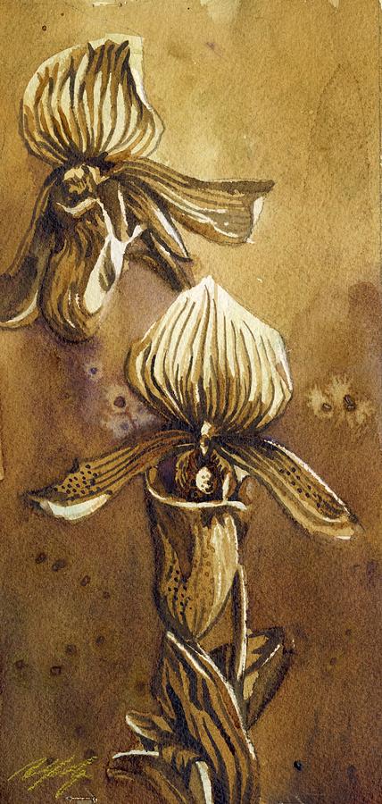 Coffee Orchid Painting by Alfred Ng
